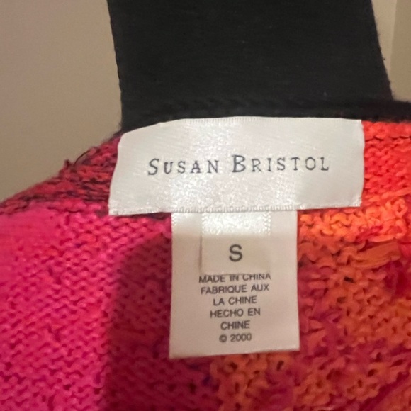 Vintage Hand Knit Susan Bristol Patchwork Cardigan, Pink,Orange & Green, Small - Picture 5 of 6